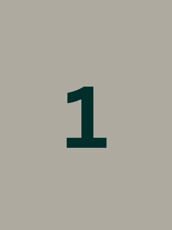 The number 1 on a beige background