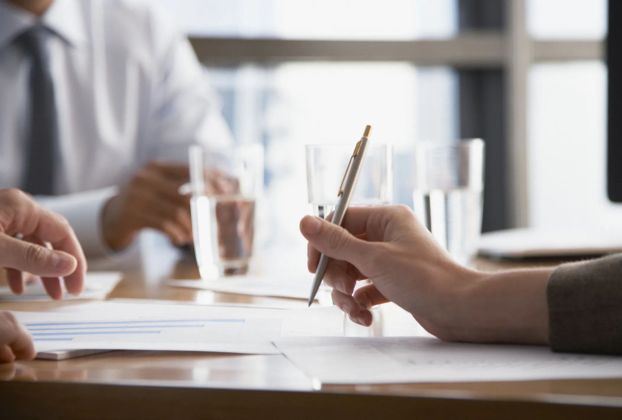 People in a meeting,