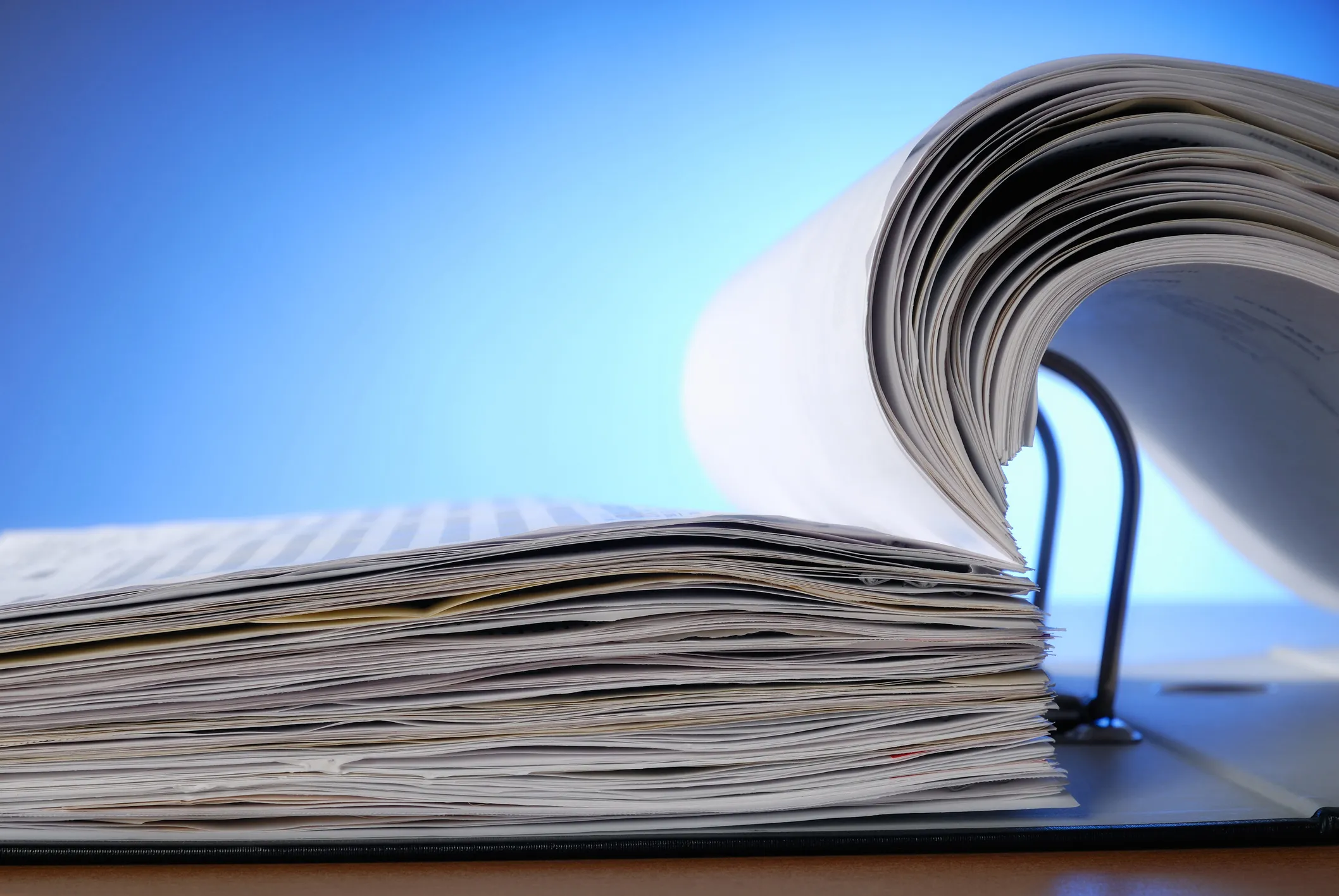 Ring binder containing documents